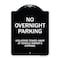 Signmission Designer Series-No Overnight Parking, Black & White Heavy-Gauge Aluminum, 24" x 18", BW-1824-9828 A-DES-BW-1824-9828 - alternate 1